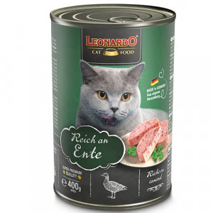 LEONARDO DUCK konservi kaķiem Pīle buljonā 400g